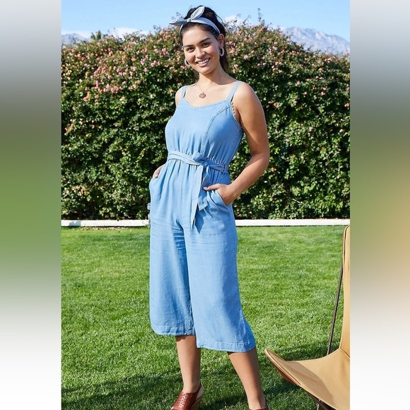Maurice’s Chambray Jumpsuit, Blue, Size L, EUC - Picture 1 of 8